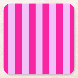 Posavasos Cuadrado De Papel Patrón de banda rosa y magenta