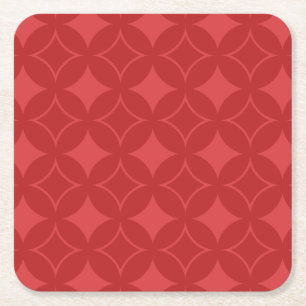 Posavasos Cuadrado De Papel Patrón de barco rojo