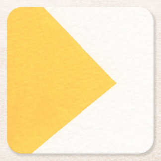 Posavasos Cuadrado De Papel Patrón de bloque de color blanco/amarillo