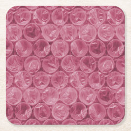 Posavasos Cuadrado De Papel patrón de burbujas de plástico rosa