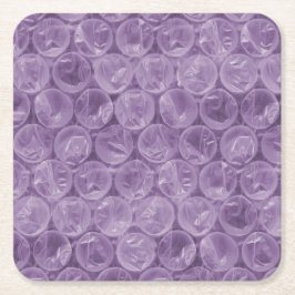 Posavasos Cuadrado De Papel patrón de burbujas moradas