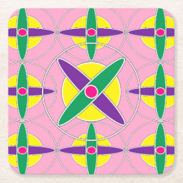 Posavasos Cuadrado De Papel Patrón de cruz geométrica de reproducción