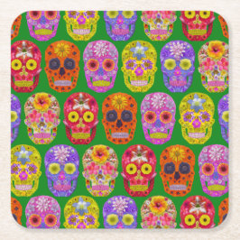 Posavasos Cuadrado De Papel Patrón de descompresión de flores 2018