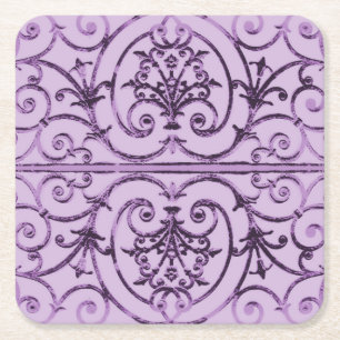 Posavasos Cuadrado De Papel Patrón de desplazamiento Lilac