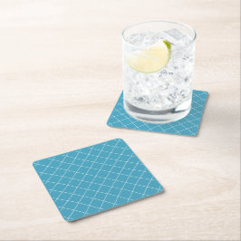 Posavasos Cuadrado De Papel Patrón de diamante Aqua