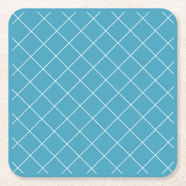 Posavasos Cuadrado De Papel Patrón de diamante Aqua
