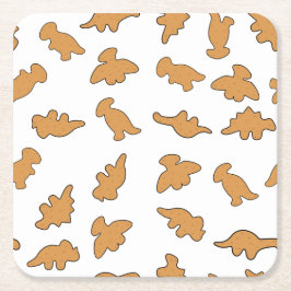 Posavasos Cuadrado De Papel Patrón de Dino Nuggets