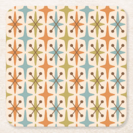 Posavasos Cuadrado De Papel Patrón de edad atómica moderna de mediados de sigl