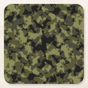 Posavasos Cuadrado De Papel Patrón de estilo militar de camuflaje