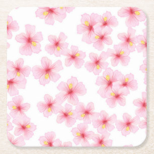 Posavasos Cuadrado De Papel Patrón de flor