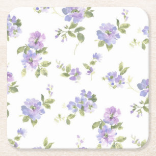 Posavasos Cuadrado De Papel Patrón de flor