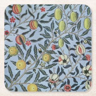 Posavasos Cuadrado De Papel Patrón de Frutas de Granada Antiguo de William Mor