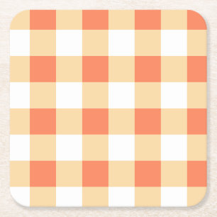 Posavasos Cuadrado De Papel Patrón de Gingham