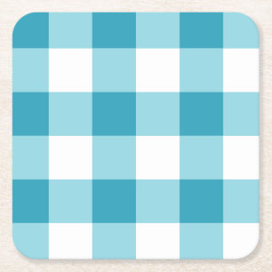 Posavasos Cuadrado De Papel Patrón de Gingham