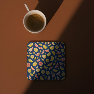 Posavasos Cuadrado De Papel Patrón de Jugosa escoria de papel Naranja