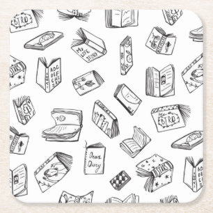 Posavasos Cuadrado De Papel Patrón de libro