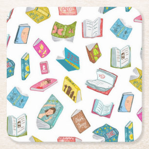 Posavasos Cuadrado De Papel Patrón de libro
