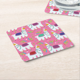 Posavasos Cuadrado De Papel Patrón de llamada cuta