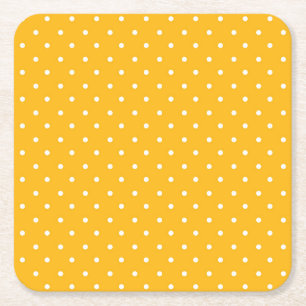 Posavasos Cuadrado De Papel Patrón de lunares amarillo-naranja sin costuras