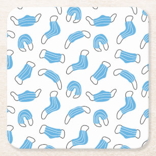 Posavasos Cuadrado De Papel Patrón de máscara médica