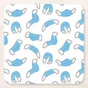 Posavasos Cuadrado De Papel Patrón de máscara médica