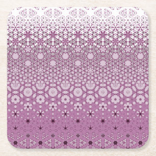 Posavasos Cuadrado De Papel Patrón de metamorfosis floral