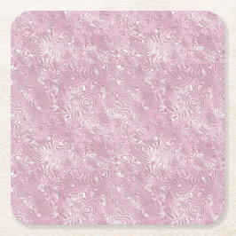 Posavasos Cuadrado De Papel Patrón de moaré de seda jaspeada en rosa polvorien