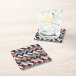 Posavasos Cuadrado De Papel Patrón de moda elegante: geométrico moderno vintag