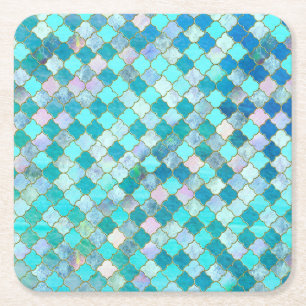 Posavasos Cuadrado De Papel Patrón de mosaico oriental oriental oriental de or