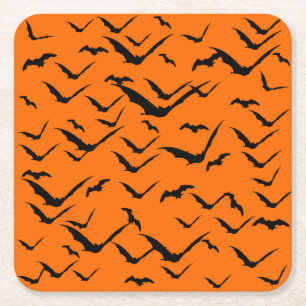 POSAVASOS CUADRADO DE PAPEL PATRÓN DE MURCIÉLAGOS HALLOWEEN SIN COSTURAS