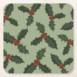 Posavasos Cuadrado De Papel patrón de navidades huecos