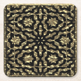 Posavasos Cuadrado De Papel Patrón de nuggets dorados