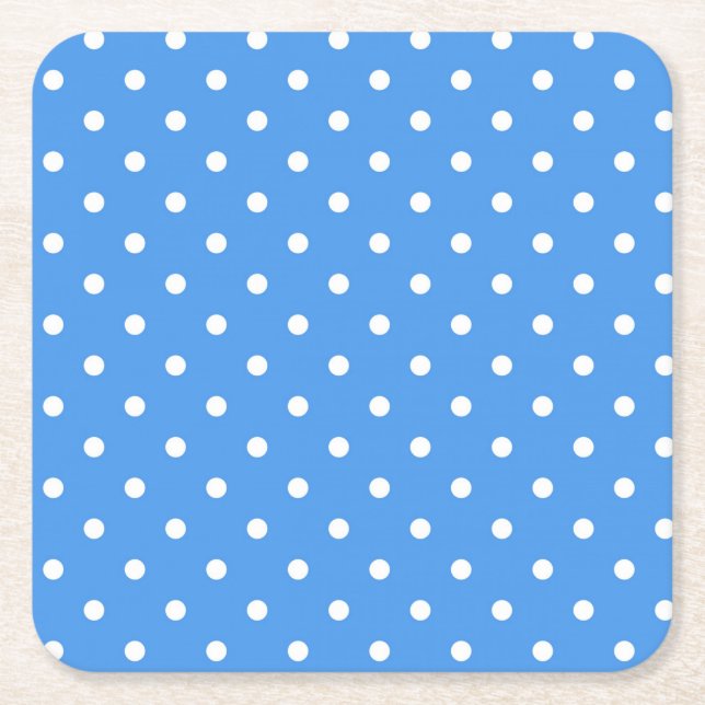 Posavasos Cuadrado De Papel Patrón de puntos polacos (Anverso)