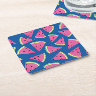 Posavasos Cuadrado De Papel Patrón de sandía lindo