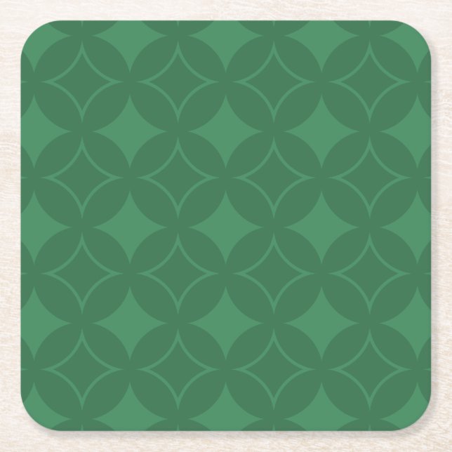 Posavasos Cuadrado De Papel Patrón de Shippo Verde (Anverso)