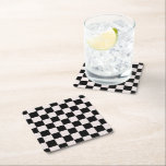 Posavasos Cuadrado De Papel Patrón de tablero de cheques retro negro blanco<br><div class="desc">Diseño Guay fresco de estampado a cuadros,  decoración moderna de diseño interior para casa,  sala de estar,  sala de guardería,  habitación para niños. Cortinas coloridas a cuadros,  alfombra,  estuche de teléfono. Idea de diseño de tendencia de los años 70 y 60. Verificadores en blanco y negro</div>