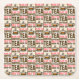 Posavasos Cuadrado De Papel PATRÓN DE TÉ DE CAFÉ, Papel
