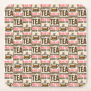 Posavasos Cuadrado De Papel PATRÓN DE TÉ DE CAFÉ, Papel