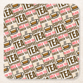 Posavasos Cuadrado De Papel PATRÓN DE TÉ DE CAFÉ, Papel