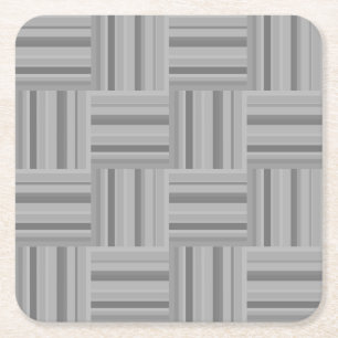 Posavasos Cuadrado De Papel Patrón de tejido de rayas grises