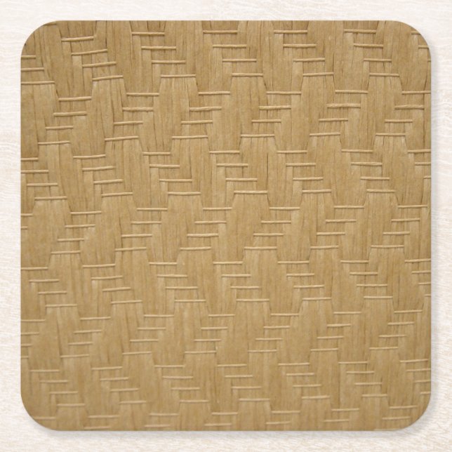 POSAVASOS CUADRADO DE PAPEL PATRÓN DE WICKER (Anverso)