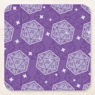 Posavasos Cuadrado De Papel Patrón Dungeons & Dragons D20