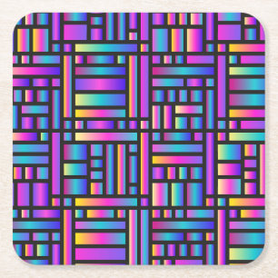 Posavasos Cuadrado De Papel Patrón Estilo Moderno - Moda Tartán Geométrico