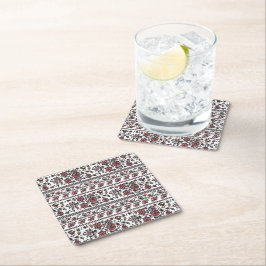 Posavasos Cuadrado De Papel Patrón floral botánico Cottagecore