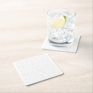 Posavasos Cuadrado De Papel Patrón floral monocromo – Arte elegante sin costur