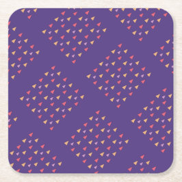 Posavasos Cuadrado De Papel Patrón geométrico de triángulo púrpura