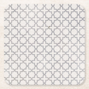 Posavasos Cuadrado De Papel Patrón geométrico islámico beige