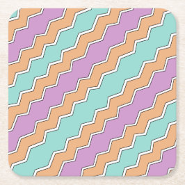 Posavasos Cuadrado De Papel Patrón geométrico ZigZag