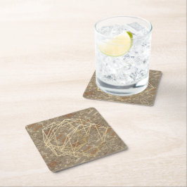 Posavasos Cuadrado De Papel Patrón GOLDEN