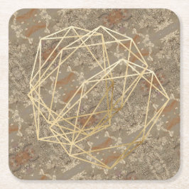 Posavasos Cuadrado De Papel Patrón GOLDEN